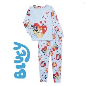 NEW Bluey 2-Piece Buttery Soft Unisex Heart Toddler Pajamas
